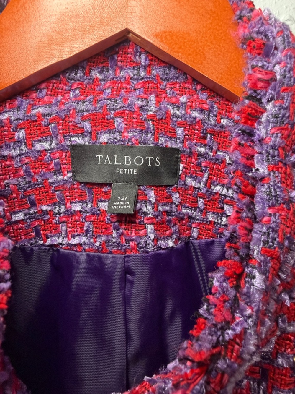 Talbots Tweed Blazer Button-Front Jacket - Picture 9 of 12